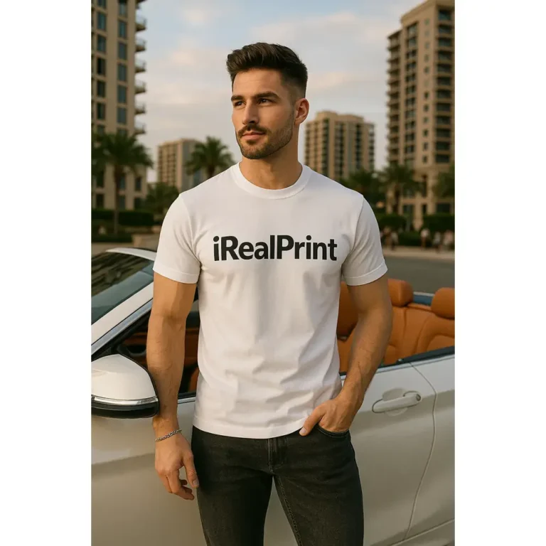 Tricou bărbați alb personalizat iRealPrint – mesaj clar și puternic, outfit urban cu impact vizual