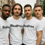 Tricouri bărbați albe personalizate iRealPrint – expresie vizuală clară, identitate masculină și impact de grup