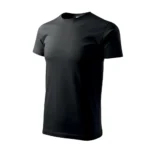 Tricou personalizat bărbați negru – vedere laterală, contur masculin clar, fundal perfect pentru personalizare contrastantă