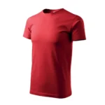 Tricou bărbați personalizat roșu – unghi lateral, croială masculină modernă, atitudine vizuală puternică și versatilă