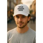 Șapcă albă personalizată la comandă – model unisex, ideal pentru logo, text sau grafică unică, livrare rapidă în România