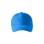 Șapcă albastră pentru personalizare – model simplu, vizieră curbată, fundal uniform perfect pentru imprimare logo sau text