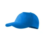 Șapcă albastră personalizabilă – model simplu, fundal albastru intens, pregătit pentru imprimare logo, text sau design unic
