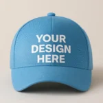 Șapcă personalizată albastru marin – model unisex, fundal premium pentru logo-uri sau texte albe și aurii