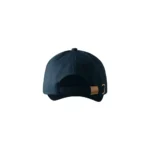 Șapcă personalizată albastru navy – vedere spate cu sistem reglabil metalic, design unisex, personalizare prin transfer termic premium