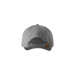 Șapcă gri personalizabilă – vedere spate cu sistem de prindere reglabil, design unisex, material rezistent pentru imprimare