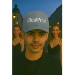 Șapcă gri personalizată iRealPrint – design urban elegant, branding vizibil și versatil