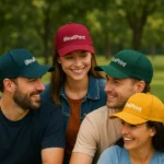 Șapcă verde închis personalizată cu nume iRealPrint – model unisex purtat în aer liber, stil sobru și profesional