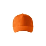 Șapcă portocalie personalizabilă – model simplu, pregătit pentru imprimare sau broderie profesională