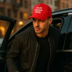 Șapcă roșie personalizată cu nume – model urban, ideală pentru branding premium și cadouri personalizate