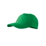 Șapcă verde pentru personalizat și imprimat, vedere laterală cu cozoroc curbat