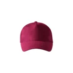 Șapcă vișinie personalizabilă – model simplu, vedere frontală, material textil pregătit pentru imprimare sau broderie
