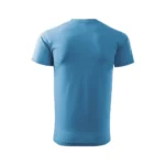 Tricou bărbați albastru azur simplu – vedere din spate, ideal pentru personalizare și design unic