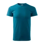 Tricou simplu bărbați albastru petrol din bumbac premium, model de bază ideal pentru personalizare prin transfer termic