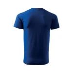 Tricou bărbați albastru regal vedere spate, model simplu din bumbac premium pentru personalizare prin transfer termic