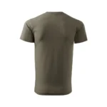 Tricou bărbați kaki vedere spate, model simplu din bumbac premium pentru personalizare prin transfer termic