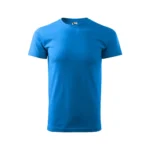 Tricou bărbați personalizat albastru – vedere frontală, simplu, ideal pentru transfer termic și personalizare premium