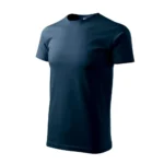 Tricou bărbați albastru navy – vedere laterală, material premium din bumbac, croială masculină modernă pentru personalizare elegantă