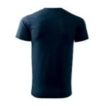 Tricou bărbați personalizat albastru navy – vedere spate, croială masculină clasică, material premium pentru personalizare prin transfer termic durabil