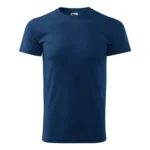 Tricou bărbați personalizat albastru nocturn – față simplă, bumbac premium, fundal ideal pentru personalizare elegantă