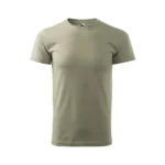 Tricou bărbați kaki deschis – vedere frontală, design simplu și material natural pentru personalizare clară