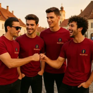 Tricou bărbați roșu Marlboro personalizat – transfer termic premium, detaliu clar, strat de lux aplicat iRealPrint