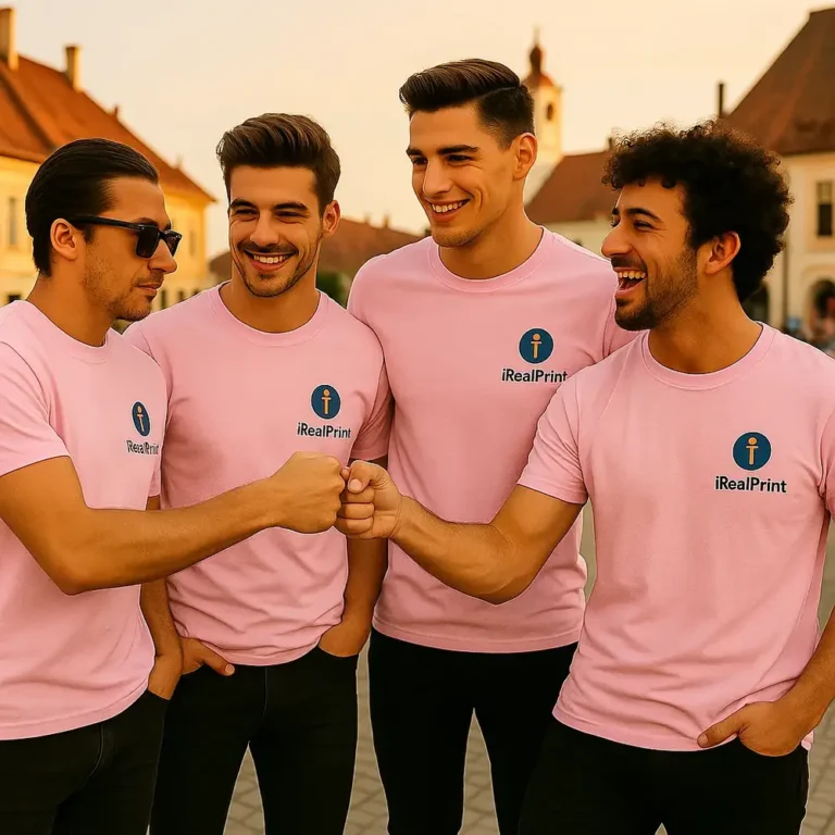 Tricou bărbați personalizat roz – model clasic, purtare dinamică și energie relaxată în stil masculin modern