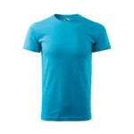 Tricou bărbați personalizat turcoaz – vedere din față, croială masculină modernă, fundal ideal pentru personalizare clară și contrast vizual puternic
