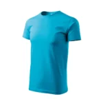 Tricou bărbați personalizat turcoaz – vedere laterală, profil masculin modern, croială echilibrată și stil fresh