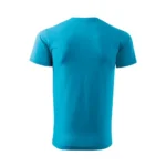 Tricou bărbați turcoaz personalizat – vedere din spate, design curat și echilibru vizual modern