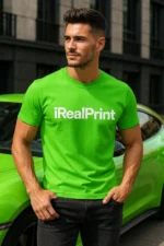 Tricou bărbați verde măr personalizat – look urban lifestyle, outfit fresh cu impact vizual puternic