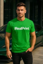 tricou barbati verde mediu personalizat outfit urban autenticitate – model premium iRealPrint