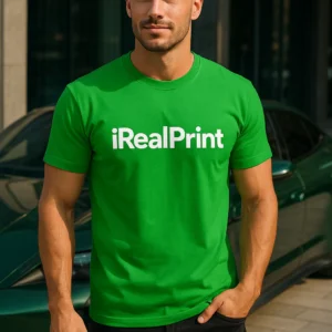 tricou barbati verde mediu personalizat outfit urban autenticitate – model premium iRealPrint