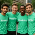 Tricou bărbați verde mentă personalizat – grup prieteni, prospețime și stil relaxat în outfit urban