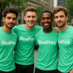 Tricou bărbați verde mentă personalizat – grup prieteni, prospețime și stil relaxat în outfit urban