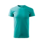 Tricou bărbați verde smarald personalizat – vedere frontală detaliată, material premium pentru personalizare iRealPrint