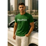 Tricou bărbați verde sticlă personalizat – outfit urban premium, port modern și stil masculin rafinat