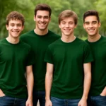 Tricou bărbați verde sticlă personalizat – look natural, autentic și prietenos în cadru outdoor