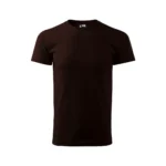 Tricou bărbați culoare cafea simplu, personalizabil prin transfer termic premium, fundal ideal pentru mesaje clare și branding elegant.