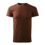 Tricou bărbați personalizat ciocolată – vedere față, design simplu, ideal pentru imprimare și personalizare premium
