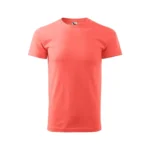 Tricou bărbați coral simplu – model de bază pentru personalizare premium, croială modernă și nuanță vibrantă