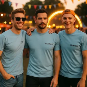 Tricou bărbați personalizat denim – vibe urban autentic, prietenie și stil relaxat iRealPrint