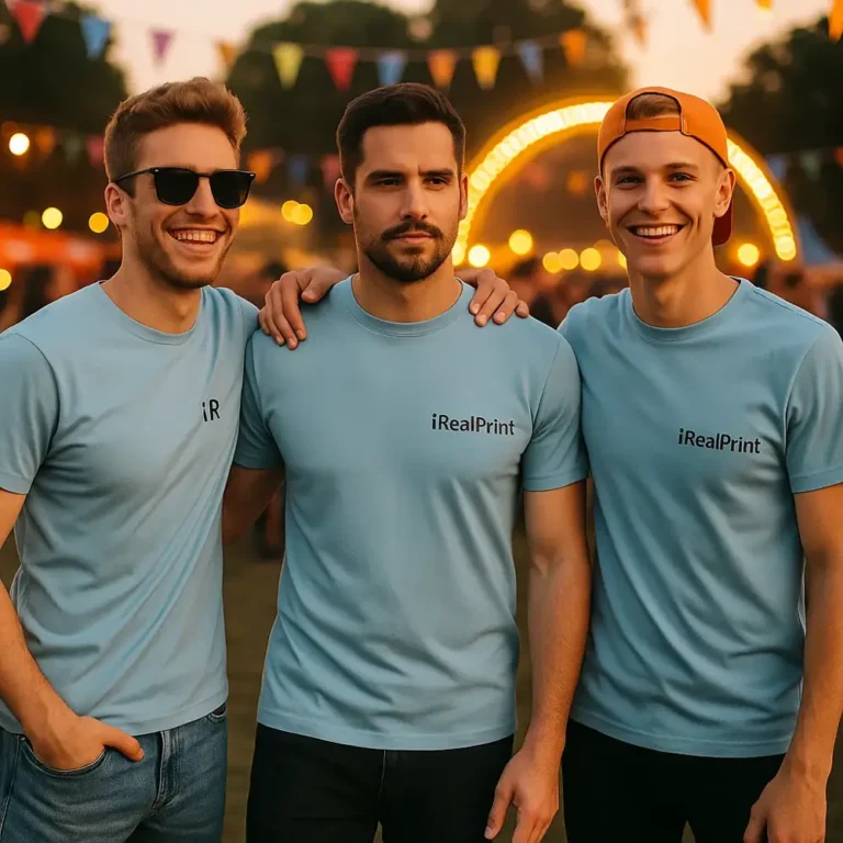 Tricou bărbați personalizat denim – vibe urban autentic, prietenie și stil relaxat iRealPrint