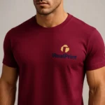 Tricou bărbați personalizat garnet cu logo iRealPrint pe piept – nuanță intensă și stil premium