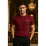 Tricou bărbați personalizat garnet iRealPrint – mesaj elegant pe fundal rafinat, stil premium masculin