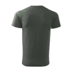 Tricou bărbați gri ardezie personalizat – vedere din spate, material premium, fundal ideal pentru imprimare clară și durabilă