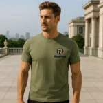 Tricou bărbați personalizat kaki deschis – lifestyle urban, stil natural și claritate vizuală autentică