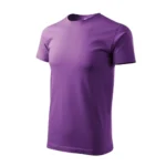 Tricou bărbați personalizat mov – vedere laterală, croială modernă și fundal ideal pentru personalizare elegantă