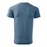Tricou bărbați personalizat denim – vedere spate, design simplu și fundal ideal pentru personalizare urbană premium