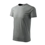 Tricou bărbați gri închis – model simplu pentru personalizare, detalii material bumbac premium iRealPrint